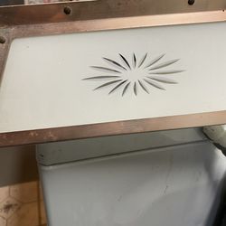 Mid Century Flush Ceiling Light W/Frosted Glass