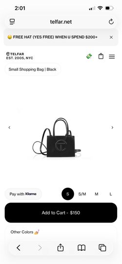 black mini telfar bag