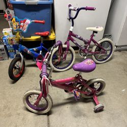 Lot Of 3 Children’s Bikes 2x Paw Patrol 12”, 1x Huffy “16