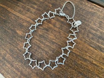 James Avery 925 Sterling Silver Signed Star Link Bracelet
