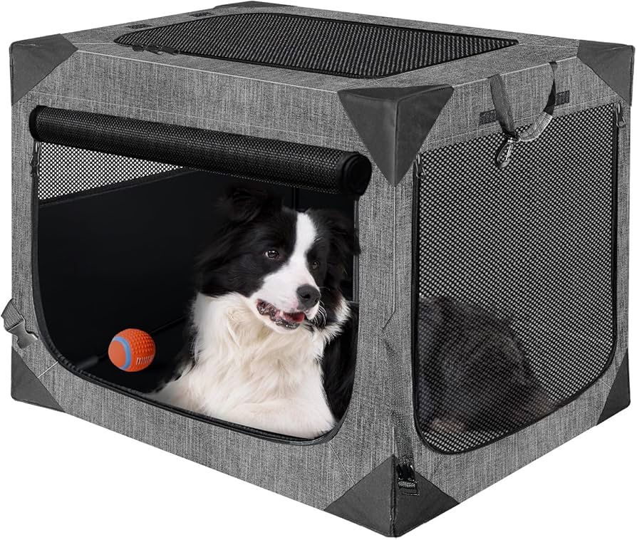 Collapsible Soft Dog Crate, Large (36 x 25 x 25) – Portable Indoor