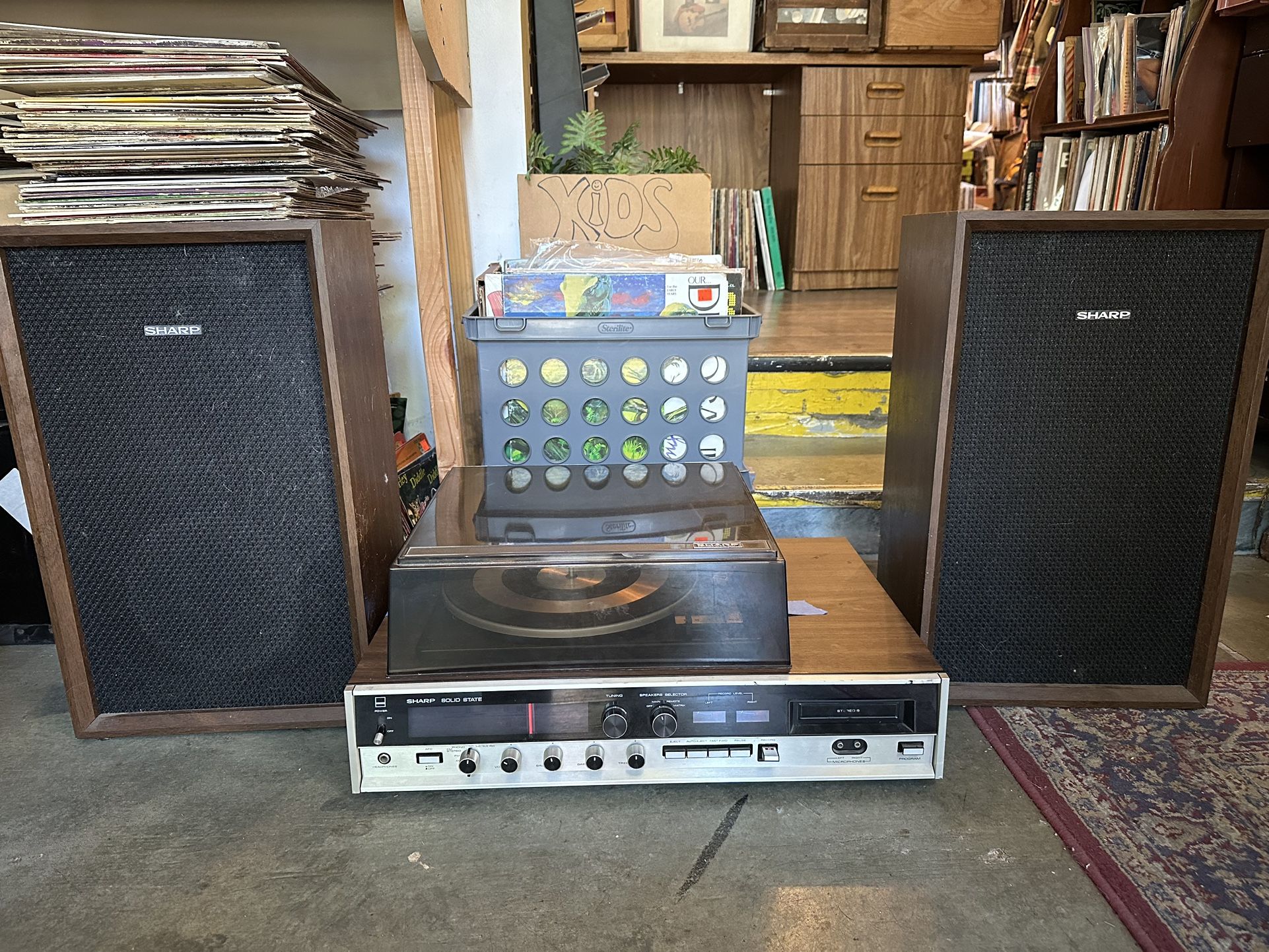 Sharp Stereo Turntable 8-track w/Speakers