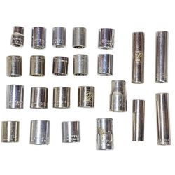 Craftsman 23 Pc Socket Set 1/4" 1/2" Drive 3/8-11/16” SAE 6-12 Pt Deep Shallow