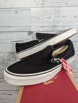 Vans Classic Slip-On Shoe Black/White Men's Size 11.5M 13W Womens Easy-On New!