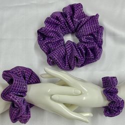 glittery purple scrunchies