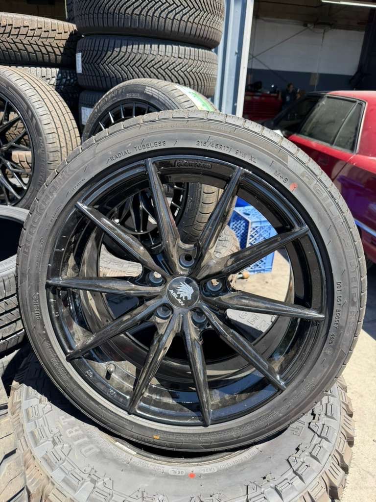 Aslan 17” wheels with 215/45/17 Blackhawk tires