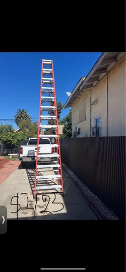 Excellent condition, 14 feet and more sizes available heavy duty double side, Ladders
