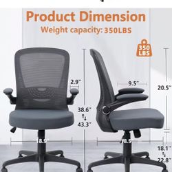 😀 CLATINA Desk Chairs with Wheels, Ergonomic Rolling Mesh Office Chair Adjustable Height and Lumbar Support Home Office Computer Chair