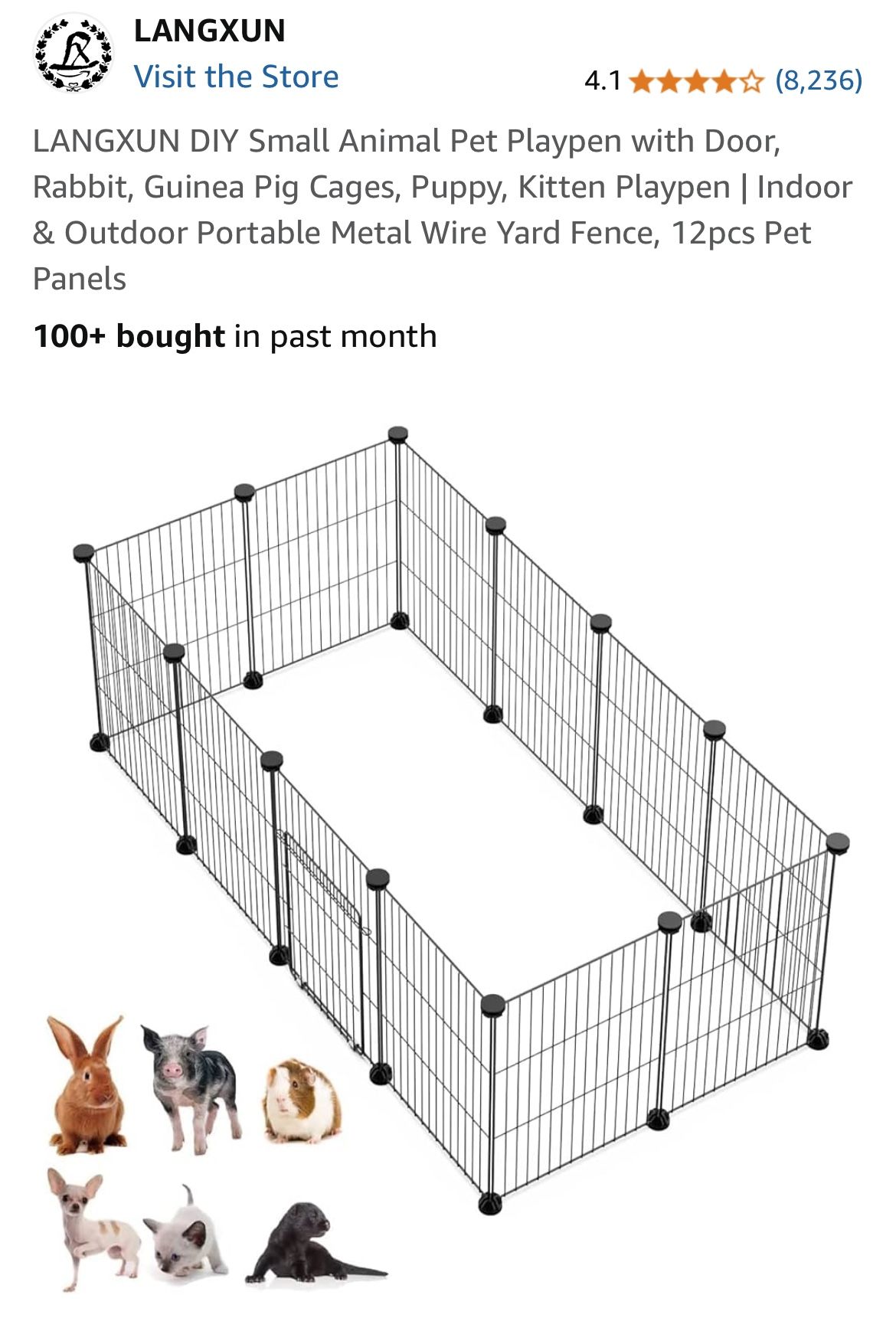 New! Small Animal Pen