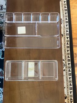 Clear Plastic Drawer Organizer Trays Set