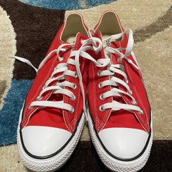 New Worn Once Red Converse Size 10.5 Men 12.5 Women