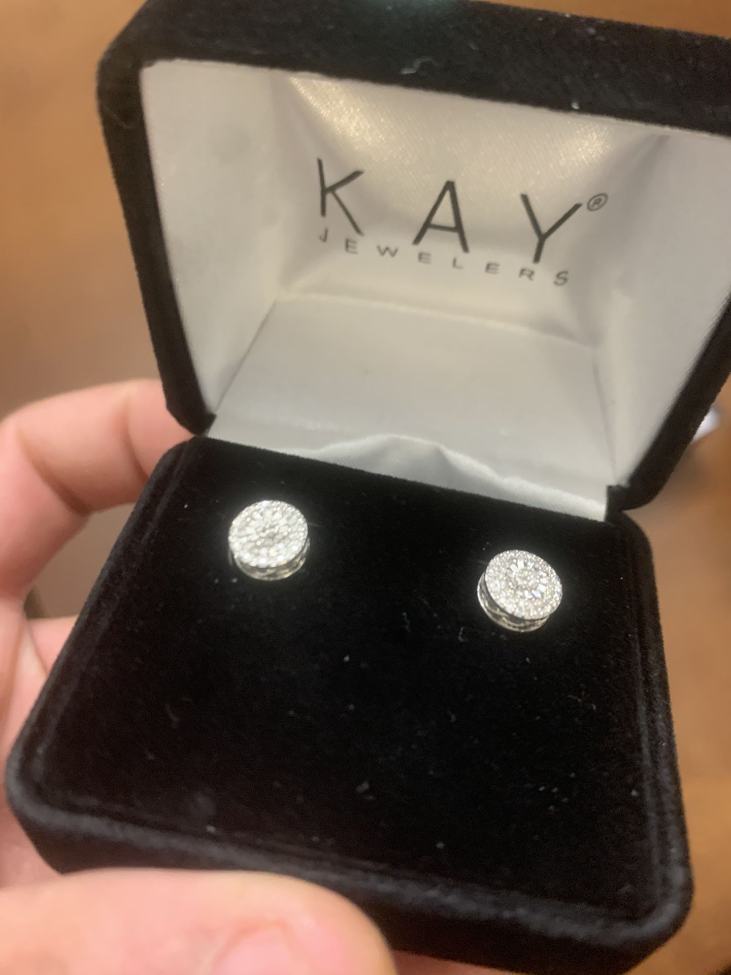 Kay jewelers 100% silver diamond earrings never worn