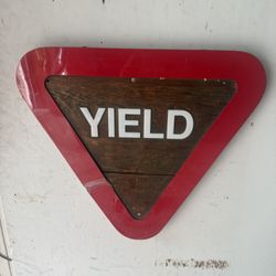 Vintage Wooden Yield Sign