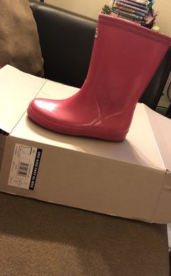 Pink hunter rain boots