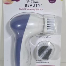 Plum Beauty Clio Electronic Facial Cleansing System Dual Speed Technology Purple BRAND NEW Sealed