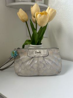 Coach Signature Pleated Wristlet