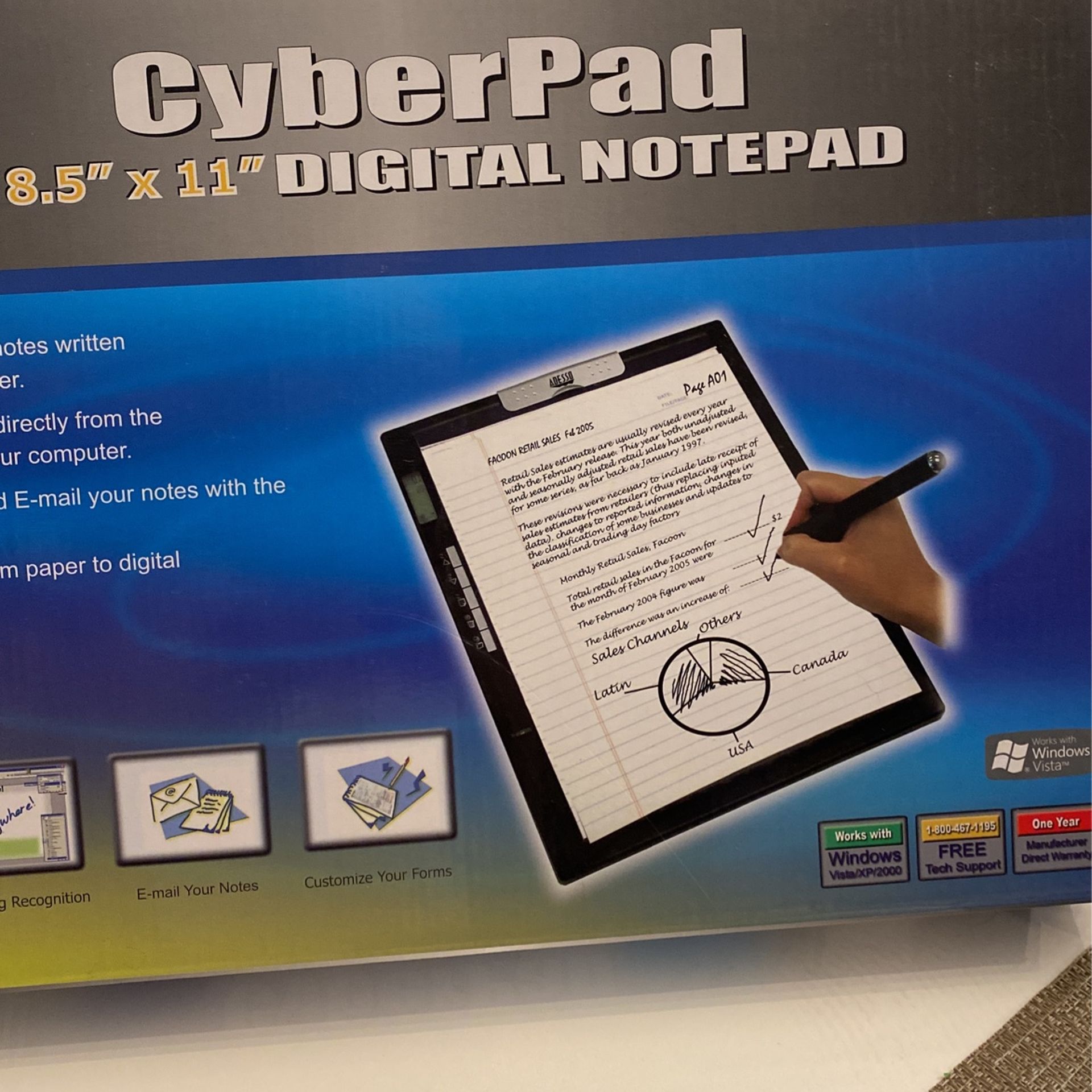 Adesso CyberPad 8.5" x 11" Digital Notepad & Graphics Tablet
