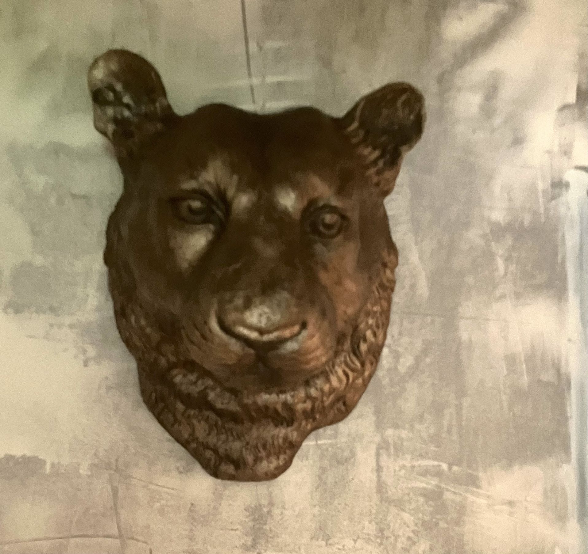 Large Bronze Lion Head Wall Sculpture