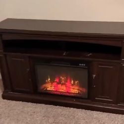 Tv stand and fireplace