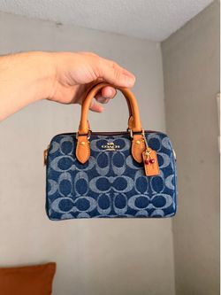 AUTHENTIC Coach denim Rowan with cherry