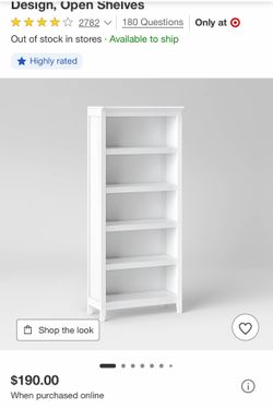 72” Carson 5 shelf bookcase