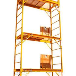 SCAFFOLDING 18 FT HEIGHT W/GUARD RAIL & OUTRIGGERS #SCAF-18HP WITH SAFECLIMB HATCH PLATFORMS