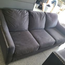Grey Couch (Bed)and Loveseat