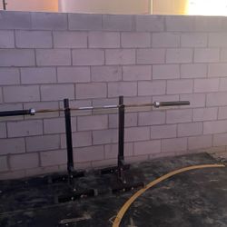 Squat Racks And Bench With 45lbs Weights 
