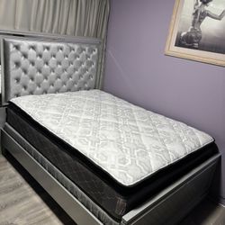 Queen Size Bed Frame With Mattress 
