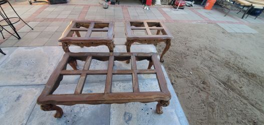 Antique Coffee Table And 2 End Tables (No Glass)