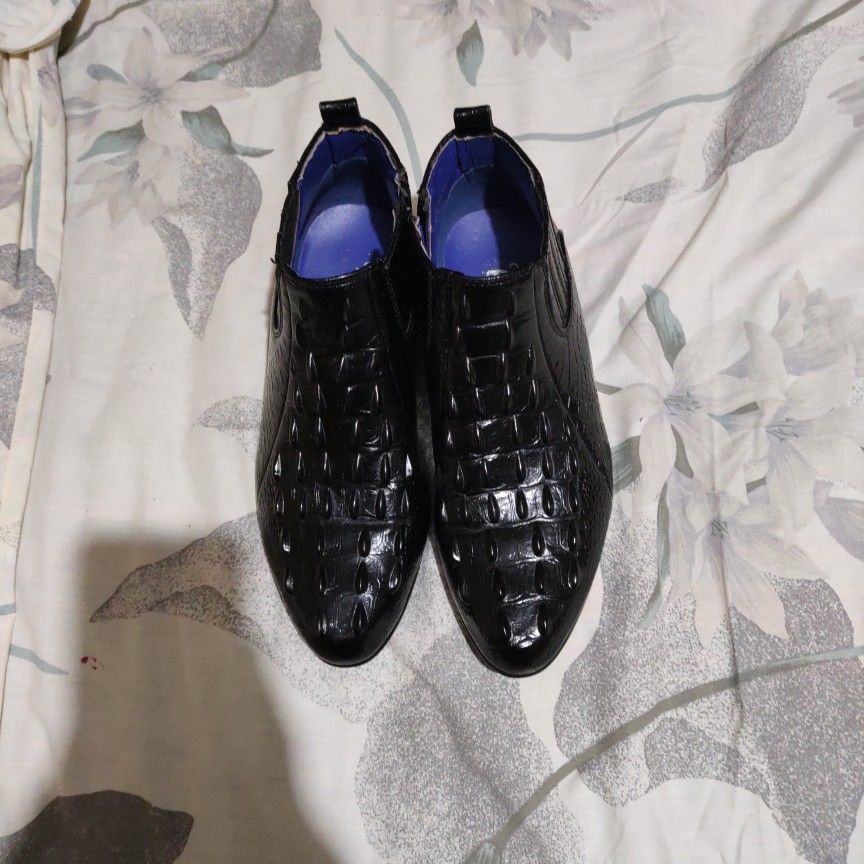 Roberto Chillini 5157 Mens Denim L Black Ultra Gator Embossed