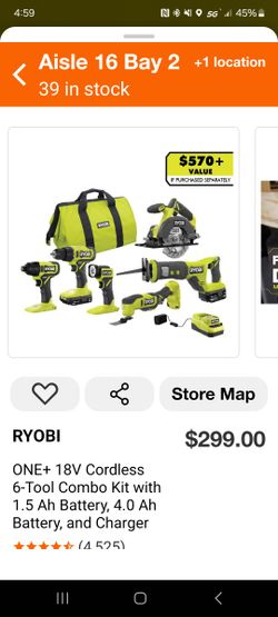 Ryobi 6 Tool Set