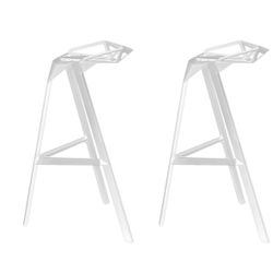 3 Contemporary White Magis Counter Stools 