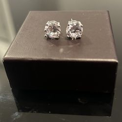 New Sterling Silver Stamped 925 Round 9MM Stud Earrings 