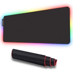 RGB Soft Gaming Mouse Pad Large, Oversized Glowing Led Extended Mousepad ，Non-Slip Rubber Base Computer Keyboard Pad Mat，31.5X 11.8in