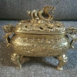 Antique Bronze Chinese Dragon Incense Burner Holder Home Decor Vintage Incense Burner Incense Holder Cone Stick Incense Burner