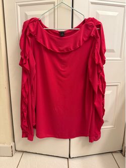 Ann Taylor Ruffle Cold Shoulder Blouse