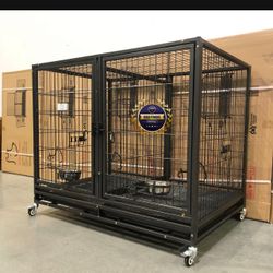 Dog Cage Kenenl Size 43” Large Folding With Grid And Tray New In Box 📦