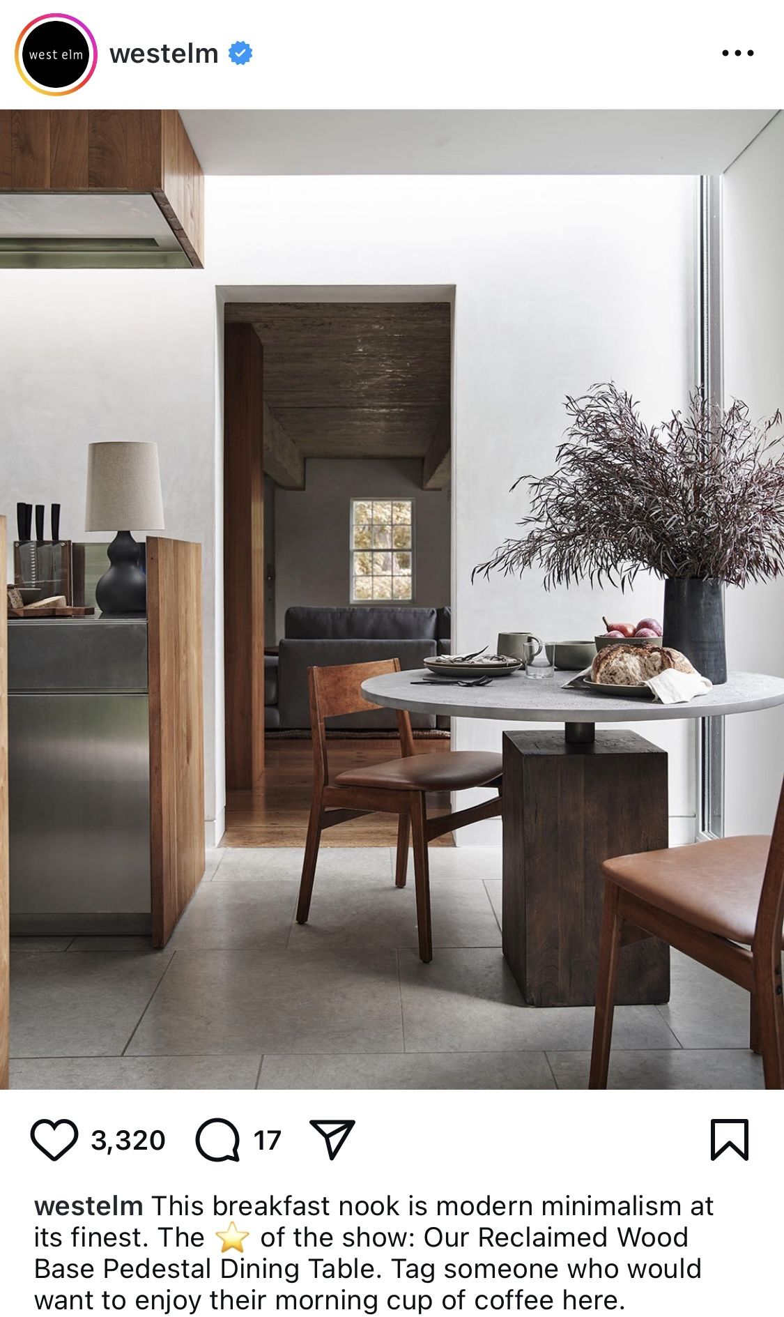 West Elm Reclaimed Wood Base Pedestal Dining Table