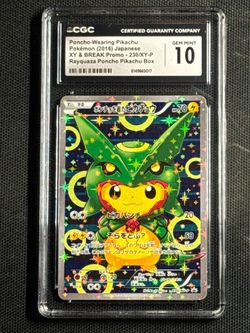 CGC 10 Poncho-Wearing Rayquaza Pikachu 230/XY-P XY-P Promo 2016 Japanese Holo