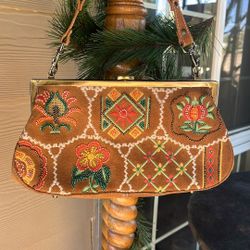 Isabella Fiore Beaded Bohemian Suede Bag