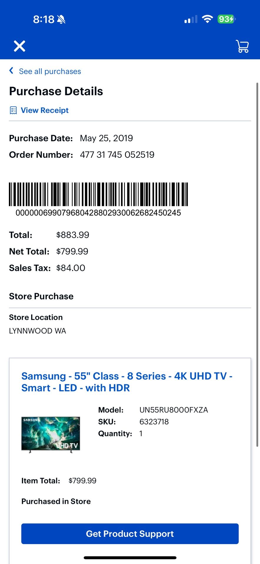 Samsung 55” Class - 8 Series 4K TV