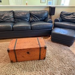 Hancock & Moore leather Couch, Chair and ottoman