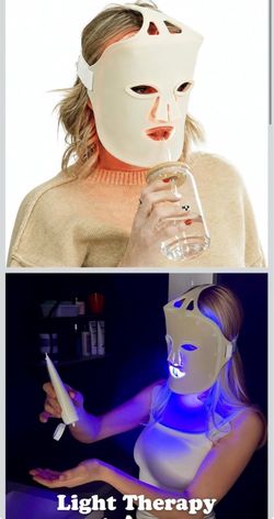 Fringe Red Face Mask, Both Red 630nm and Infrared 830nm for Rejuvenation & Blue 415nm for Blemishes, Beauty Mask, for Fine Lines and Wrinkles, 234 LED