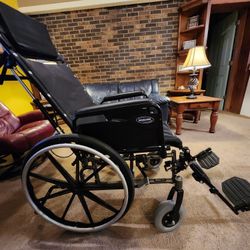 Wheelchair, Invacare Reclining, Folding Wheelchair.