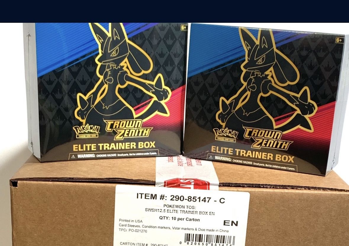 Sealed Case Of Pokémon Sword & Shield Crown Zenith Elite Trainer Box