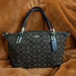 Coach Brown & Black Signature Tote Bag