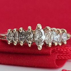 ❤️14k Size 6.25 Precious Solid Yellow Gold Genuine Diamonds Tiara Design Ring!/ Anillo de Oro con Diamantes Genuinos!👌🎁Post Tags: Anillo de Oro