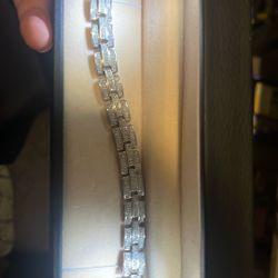Silver Diamond Bracelet 3.58 CT 
