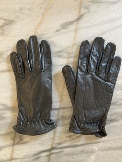 Leather Riding Gloves Black Lambskin Ladies SZ S